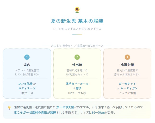 春生まれの赤ちゃん　夏の服装のポイント