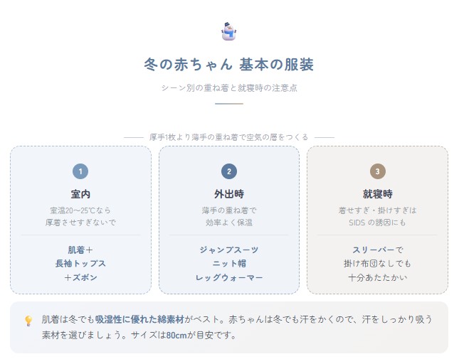 春生まれの赤ちゃん　冬の服装のポイント