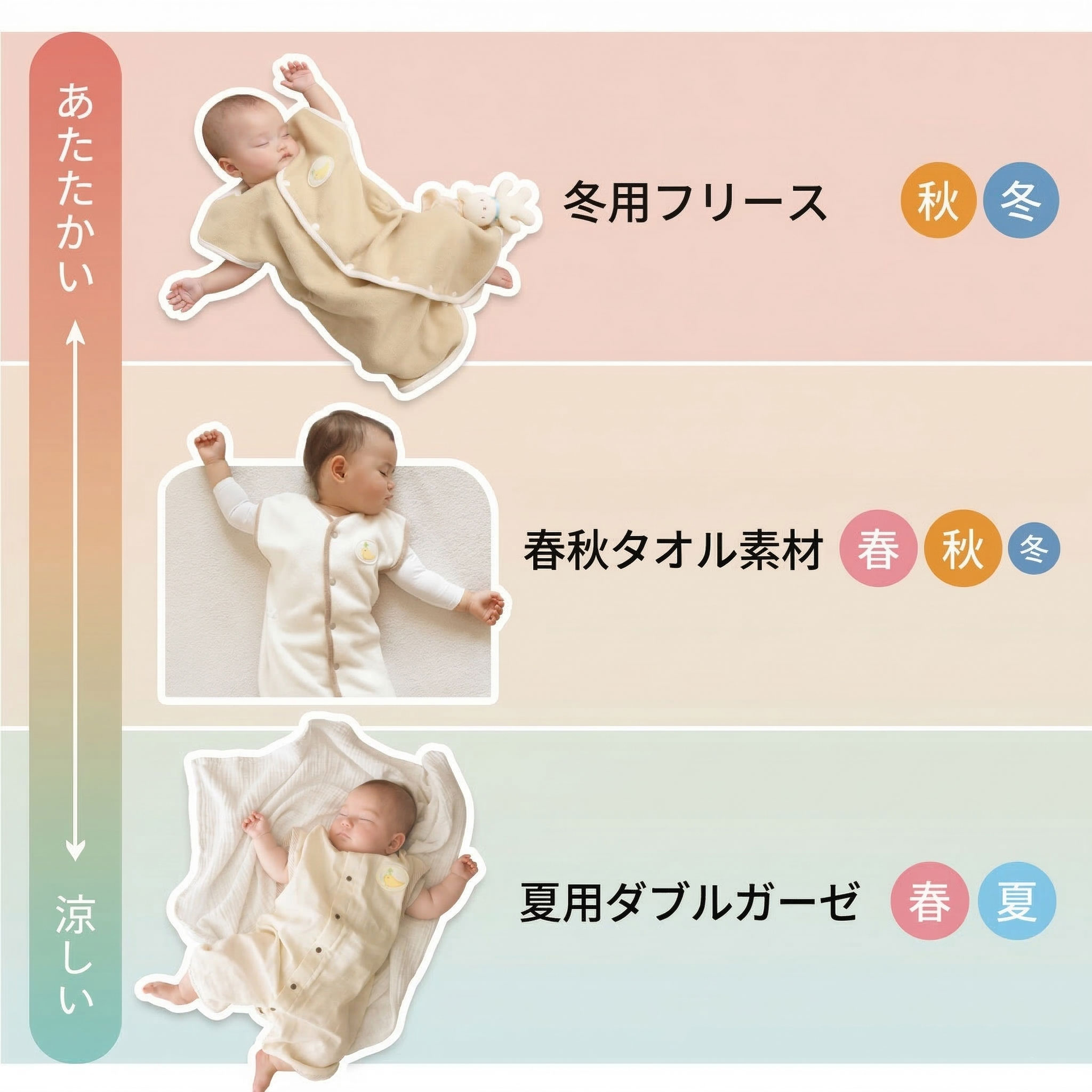 スリーパーの季節ごとのおすすめ素材