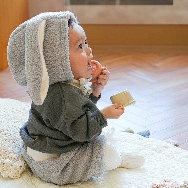 長～いうさ耳が可愛い♪ふわモコうさちゃん帽子とパンツのセット