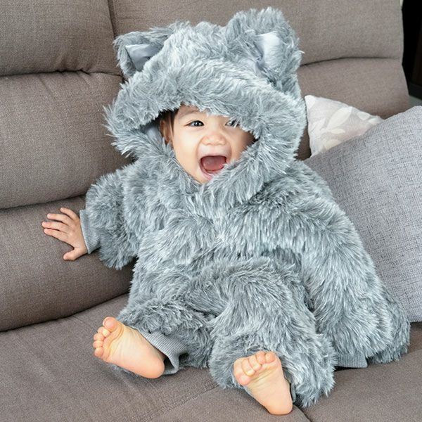 ベビーの冬の防寒に着ぐるみ！上質ファーをたっぷりと使ったちびねこ