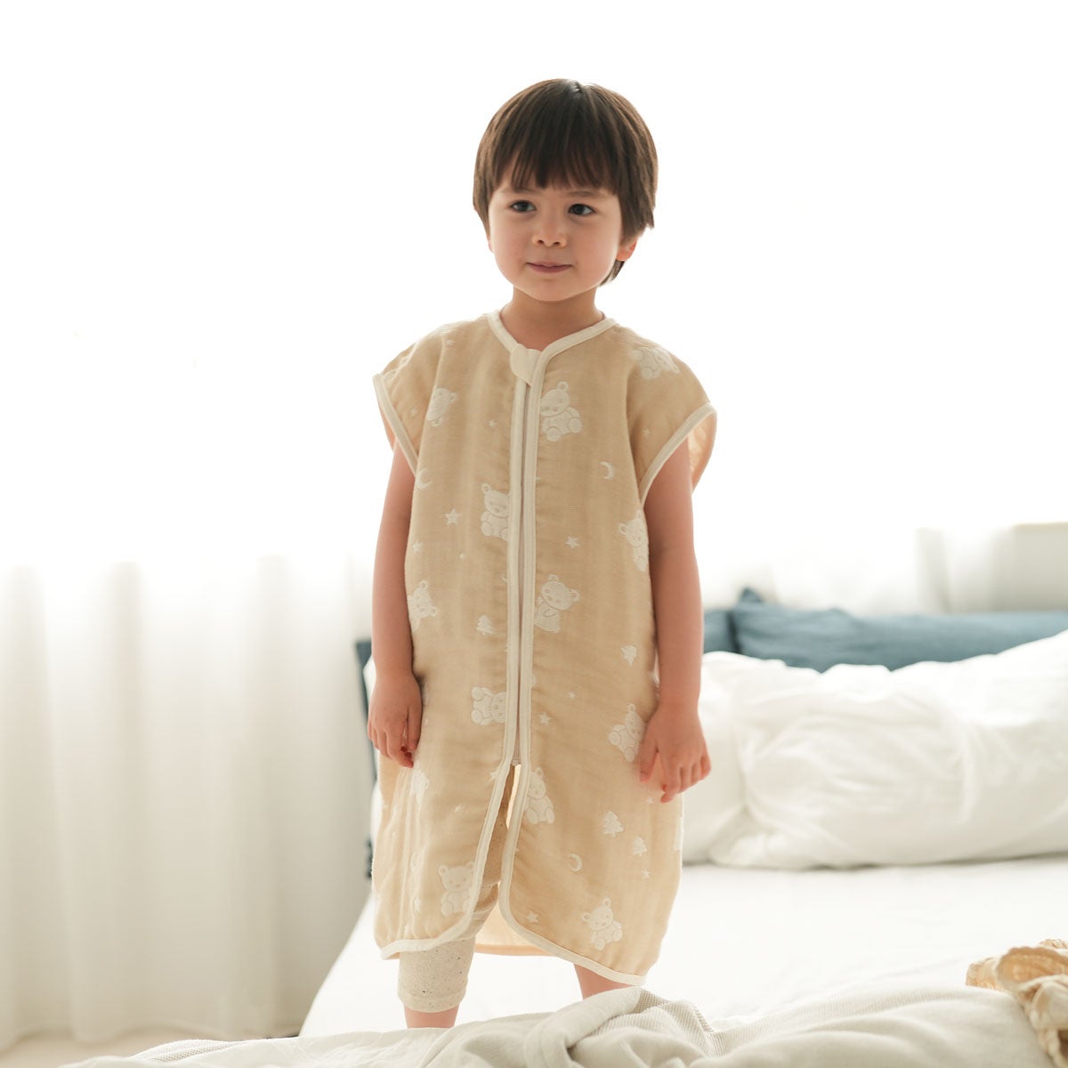 最安値YOKO KIDSビーニー DAB等着用 4重ガーゼの快適2wayお寝んねスリーパー キッズ』（通年 3歳頃～7歳頃