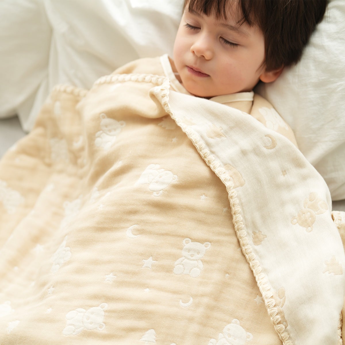 BabyGooseの4重ガーゼの快眠キッズケット(ハーフサイズ)